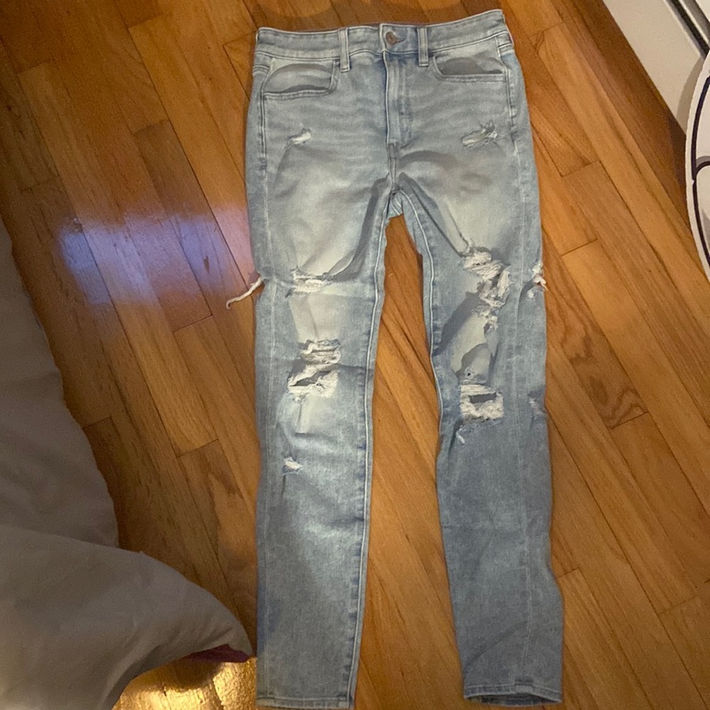 Light wash skinny AE jeans